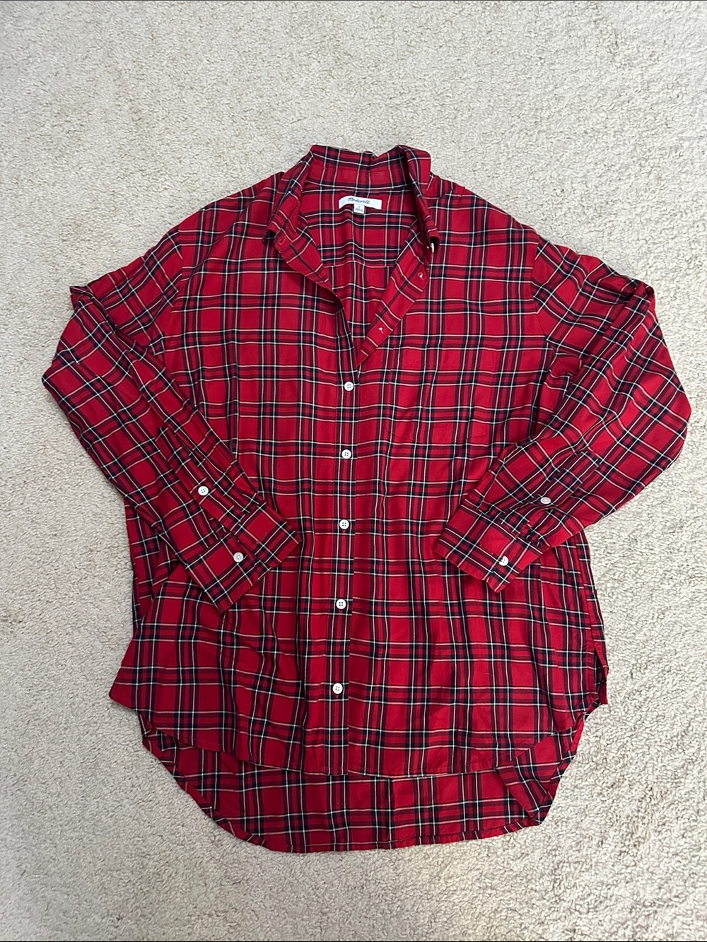 Madewell Red Plaid Button-Down Shirt